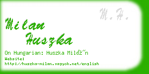 milan huszka business card